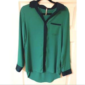 Green long sleeve blouse